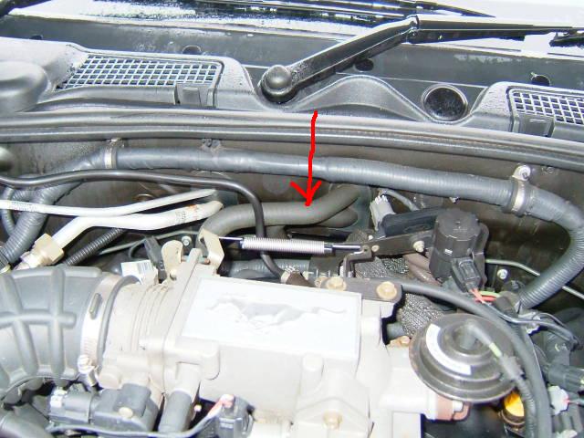 Weak heater hose location