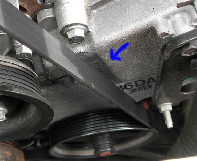 Alternator belt witness marks